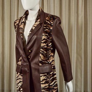 Faux Leather Animal Print Jacket Atlantic Beach